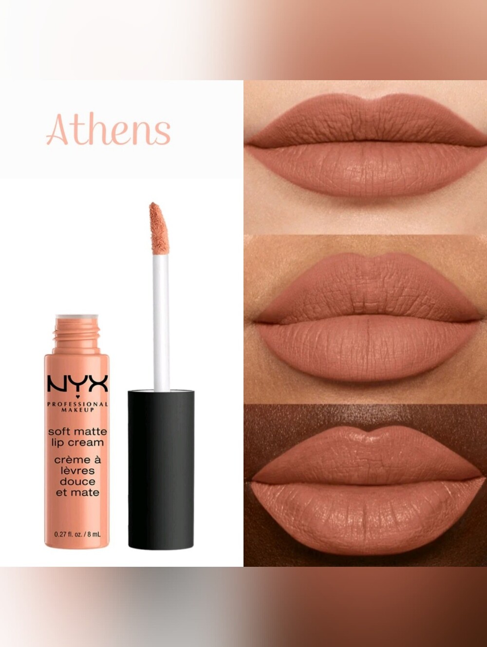 NYX Soft Matte Lip Cream ** ATHENS ** SMLC15 Brand New Sealed